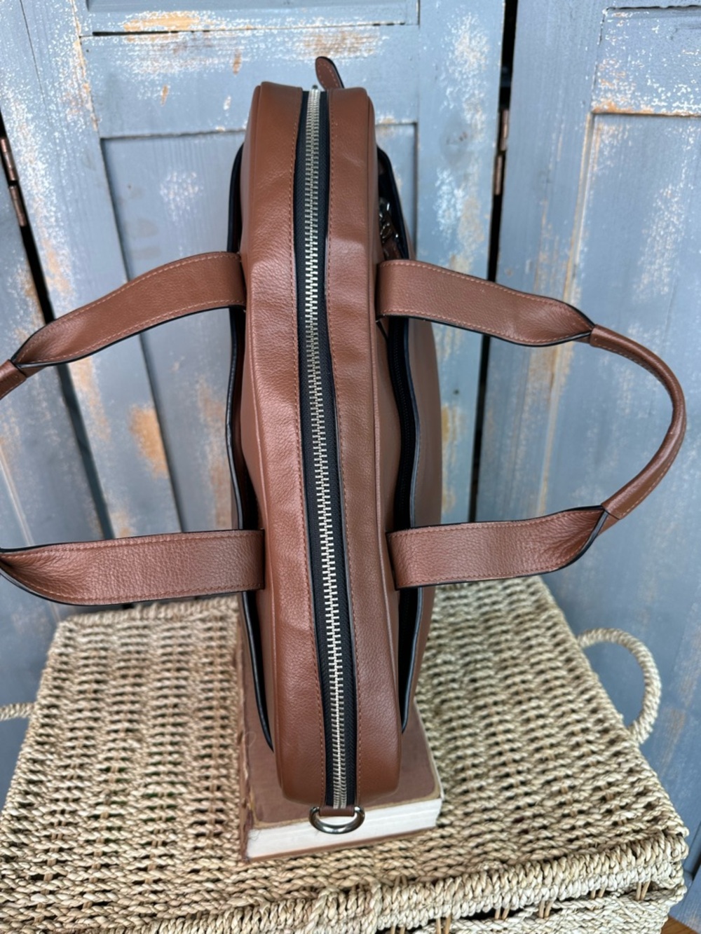 Coach Hamilton Smooth Leather Business Bag Dark Saddle - Picture 8 of 16